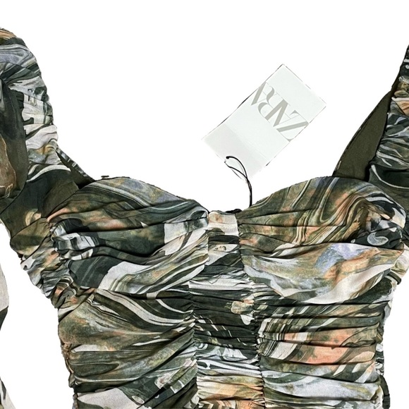 Zara NWT long sleeve mesh mini dress - Picture 2 of 3